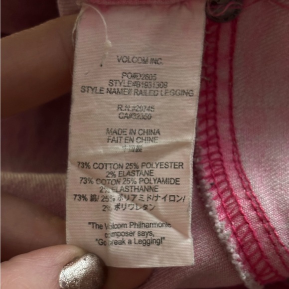 Volcom Women's Pink Ombre High Rise Skinny Jeans Legging Fit - Picture 10 of 11